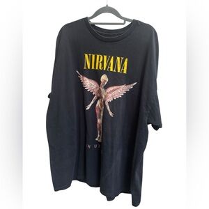NIRVANA IN UTERO Relaxed Graphic Tee Unisex LG Music Band T-shirt Black